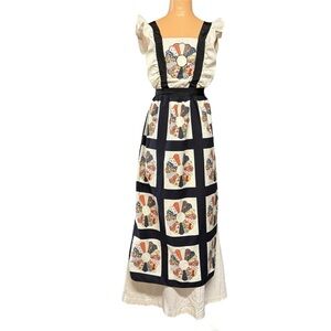 American Vintage Black and Cream Patchwork Maxi Dress
